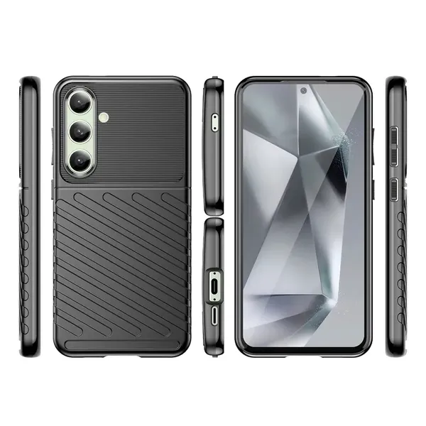 Thunder Case etui do Samsung Galaxy S24 FE silikonowy pancerny pokrowiec - czarne