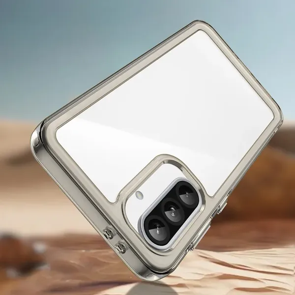 Etui Outer Space Case do Samsung Galaxy A26 pokrowiec z elastyczną ramką  - półprzezroczyste, czarne