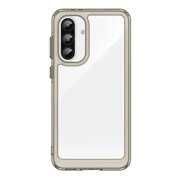Etui Outer Space Case do Samsung Galaxy A36 pokrowiec z elastyczną ramką  - półprzezroczyste, czarne