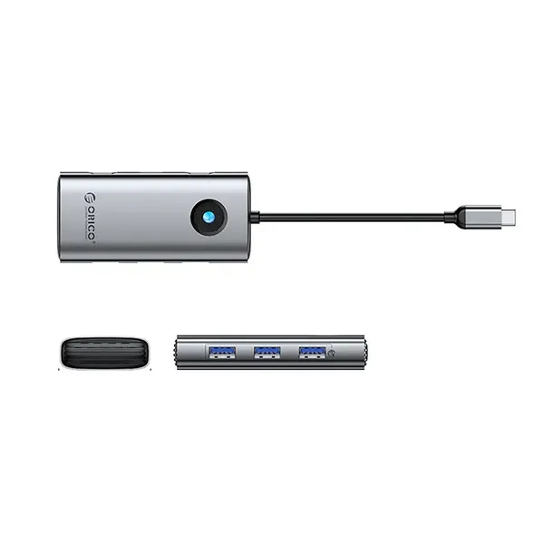 Hub USB-C Orico PW11-6P stacja dokująca 3x USB-A 3.0 + 1x USB-C 2.0 + 1x HDMI - szary
