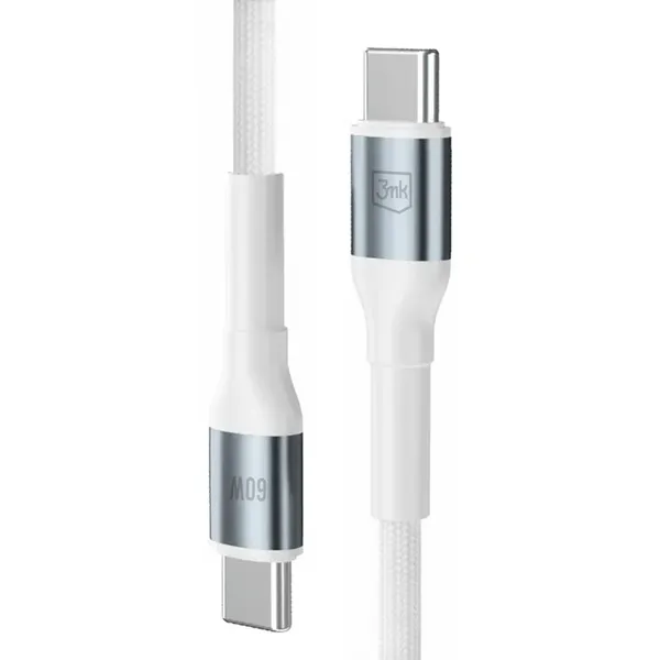 Kabel 3mk Hyper 3mk Hyper Cable N-SERIES USB-C / USB-C 1m 20V/3A 60W / biały