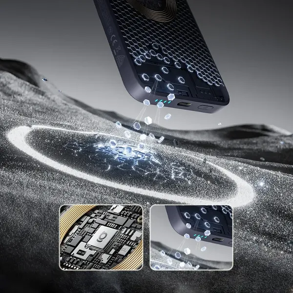 Powerbank Baseus EnerFill FM11 10000mAh 22.5W kompatybilny z MagSafe z czarnym kablem Basues Simple USB-C 20V/3A 30cm - ciemnoszary