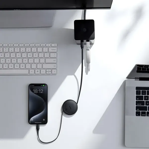 Kabel zwijany Baseus Free2Pull 60W USB-C - USB-C 1m - biały