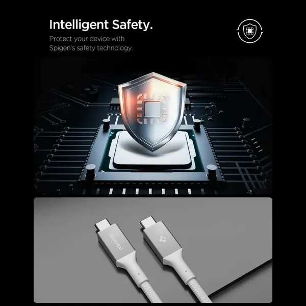 Kabel Spigen Essential EB10015CC USB-C / USB-C 100W 150cm - biały