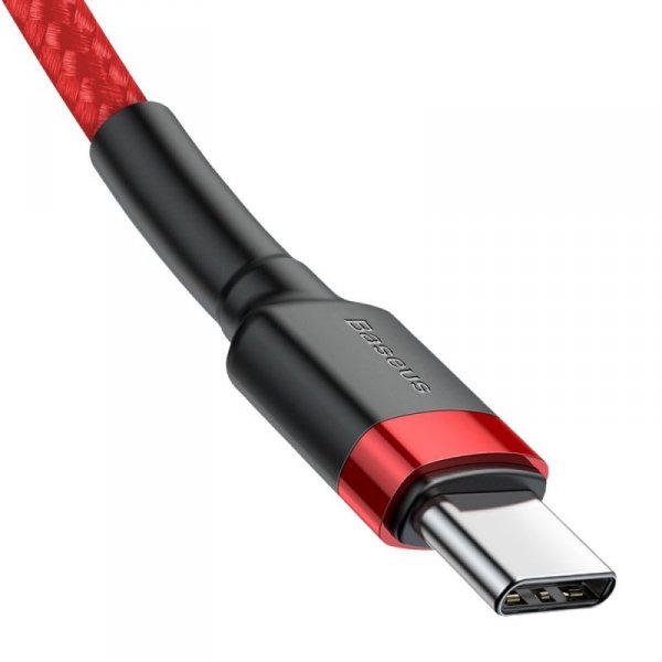 Kabel Baseus CATKLF-G09 USB-C - USB-C PD QC 60W 3A 480Mb/s 1m - czerwony