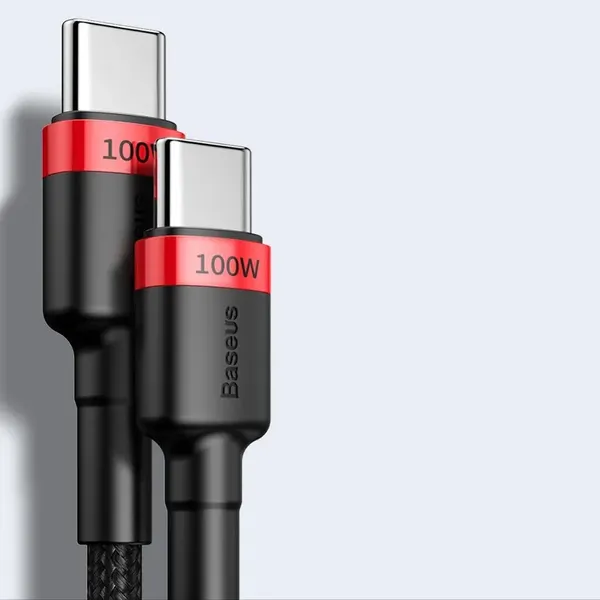 Kabel Baseus CATKLF-ALG1 USB-C - USB-C PD QC 100W 5A 2m - szary