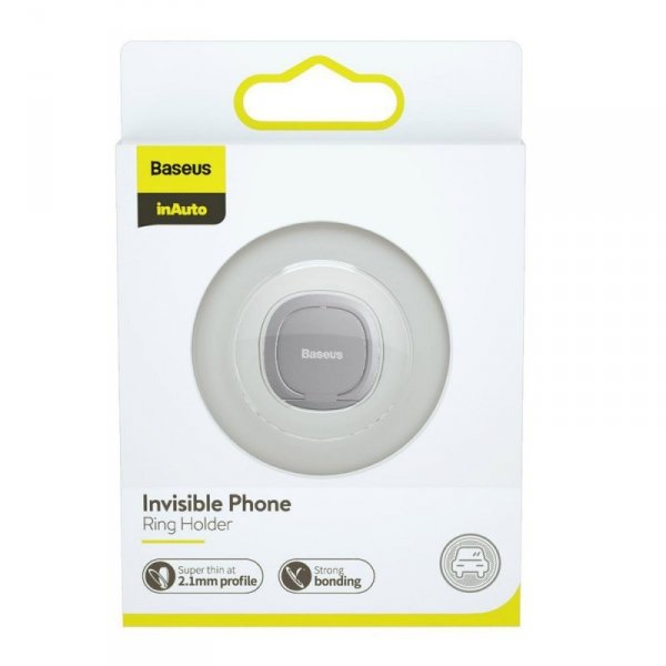 Baseus ultracienki samoprzylepny uchwyt ring podstawka do telefonu srebrny (SUYB-0S)