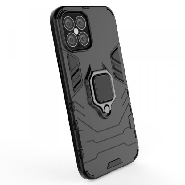 Ring Armor pancerne hybrydowe etui pokrowiec + magnetyczny uchwyt iPhone 12 Pro Max czarny