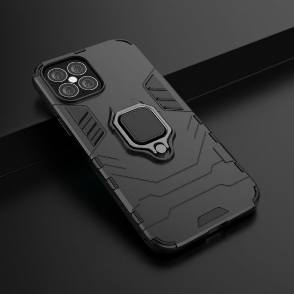 Ring Armor pancerne hybrydowe etui pokrowiec + magnetyczny uchwyt iPhone 12 Pro Max czarny