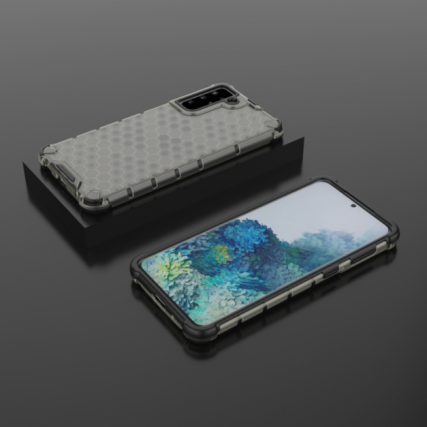 Honeycomb etui pancerny pokrowiec z żelową ramką Samsung Galaxy S21+ 5G (S21 Plus 5G) czarny