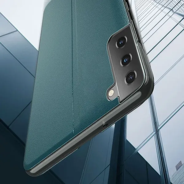 Eco Leather View Case elegancki futerał etui z klapką i funkcją podstawki Samsung Galaxy S21+ 5G (S21 Plus 5G) czerwony