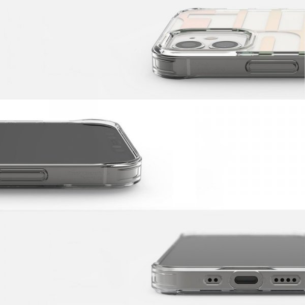 Ringke Fusion Design pancerne etui pokrowiec z żelową ramką iPhone 12 mini różowo-zielony (GNAP0020)