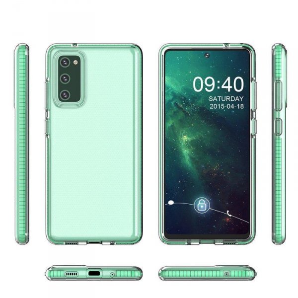 Spring Case pokrowiec żelowe etui z kolorową ramką do Samsung Galaxy A72 4G jasnoróżowy