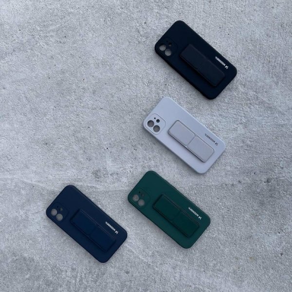 Wozinsky Kickstand Case silikonowe etui z podstawką iPhone 12 mini szare