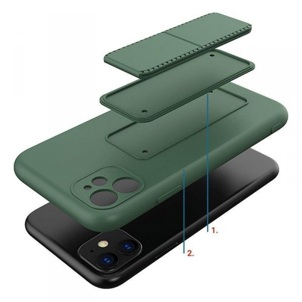 Wozinsky Kickstand Case silikonowe etui z podstawką iPhone 12 mini miętowe