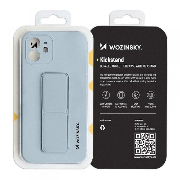 Wozinsky Kickstand Case silikonowe etui z podstawką iPhone 12 czarne