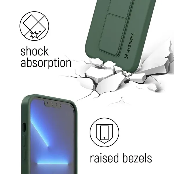 Wozinsky Kickstand Case silikonowe etui z podstawką iPhone 12 Pro czarne