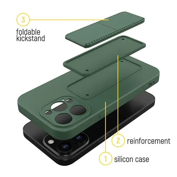 Wozinsky Kickstand Case silikonowe etui z podstawką iPhone 12 Pro Max żółte