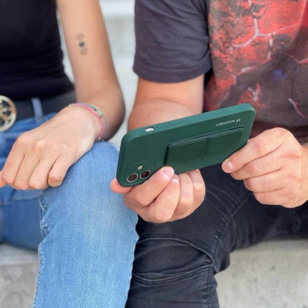 Wozinsky Kickstand Case silikonowe etui z podstawką etui Samsung Galaxy A42 5G różowe