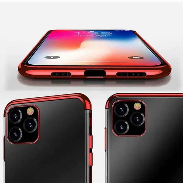 Clear Color case żelowy pokrowiec etui z metaliczną ramką Xiaomi Mi 11 czerwony