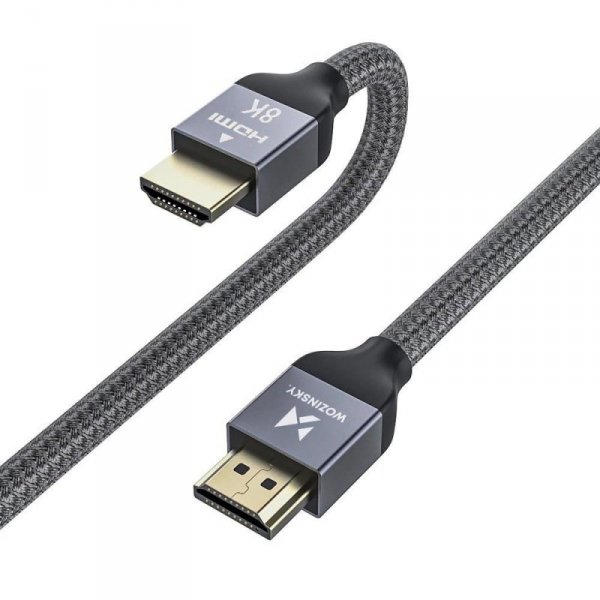 Wozinsky kabel HDMI 2.1 8K 60 Hz 48 Gbps / 4K 120 Hz / 2K 144 Hz 5 m srebrny (WHDMI-50)