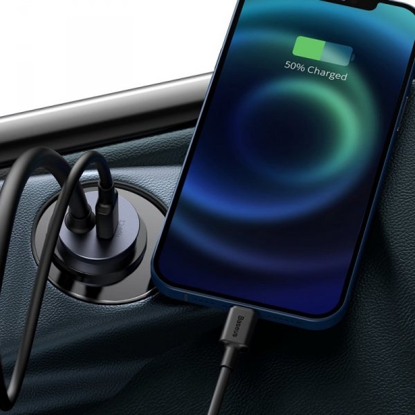 Baseus Share Together ładowarka samochodowa 2x USB / 2x USB Typ C 120W PPS Quick Charge Power Delivery szary (CCBT-A0G)
