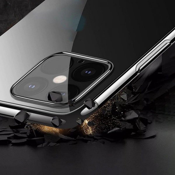 Clear Color case żelowy pokrowiec etui z metaliczną ramką Samsung Galaxy A22 4G czarny