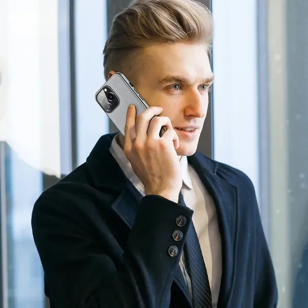 Dux Ducis Fino etui pokrowiec pokryty nylonowym materiałem iPhone 13 Pro szary