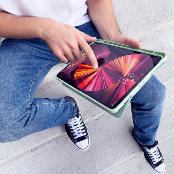 Stand Tablet Case etui Smart Cover pokrowiec na iPad Pro 12.9'' 2021 z funkcją podstawki czarny