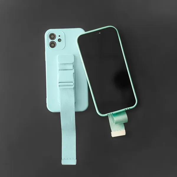 Rope case żelowe etui ze smyczą łańcuszkiem torebka smycz iPhone 11 Pro niebieski