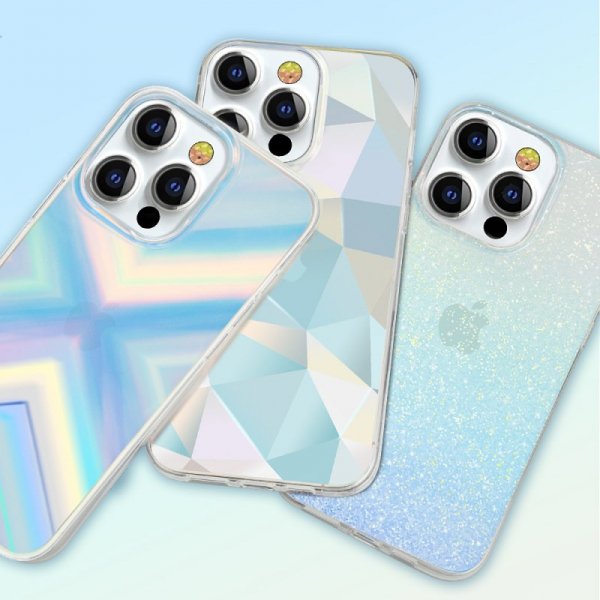 Kingxbar Streamer Series luksusowe eleganckie etui na iPhone 13 Pro niebieski (Triangle)