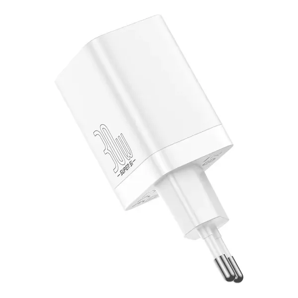 Baseus Super Si Pro szybka ładowarka USB / USB Typ C 30W Power Delivery Quick Charge biały (CCSUPP-E02)