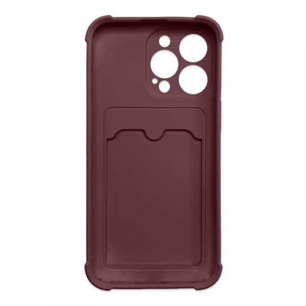 Card Armor Case etui pokrowiec do iPhone 11 Pro portfel na kartę silikonowe pancerne etui Air Bag malinowy