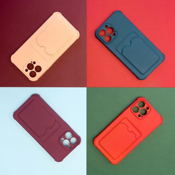 Card Armor Case etui pokrowiec do Samsung Galaxy A32 4G portfel na kartę silikonowe pancerne etui Air Bag pomarańczowy