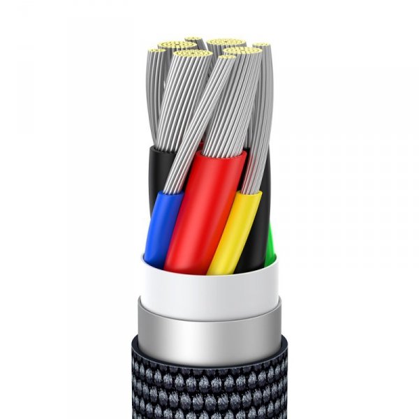 Kabel Baseus CAJY000601 USB-C - USB-C PD 100W 5A 480Mb/s 1,2m - czarny