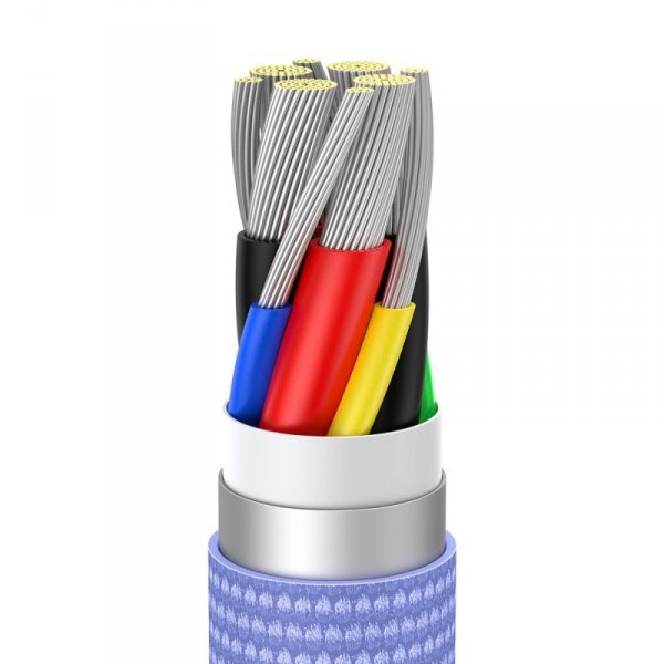 Kabel Baseus CAJY000705 USB-C - USB-C PD QC 100W 5A 480Mb/s 2m - fioletowy