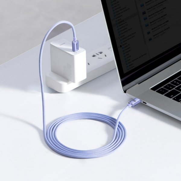 Kabel Baseus CAJY000705 USB-C - USB-C PD QC 100W 5A 480Mb/s 2m - fioletowy