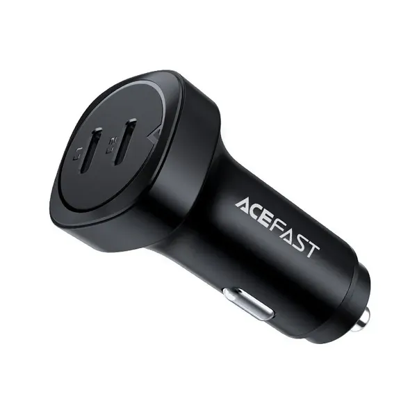 Acefast ładowarka samochodowa 72W 2x USB Typ C, PPS, Power Delivery, Quick Charge 3.0, AFC, FCP czarny (B2 black)