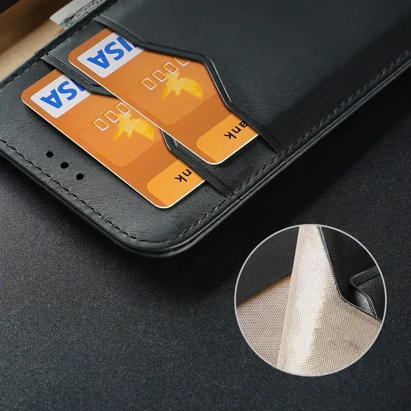 Dux Ducis Hivo skórzane etui z klapką pokrowiec ze skóry naturalnej portfel na karty i dokumenty Samsung Galaxy S22+ (S22 Plus) 