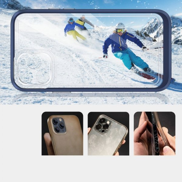 Clear 3in1 etui do iPhone 11 Pro Max żelowy pokrowiec z ramką niebieski