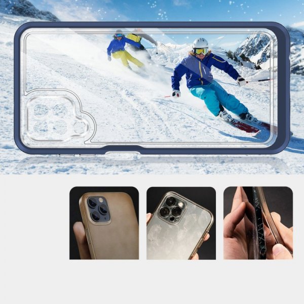 Clear 3in1 etui do Samsung Galaxy A12 5G żelowy pokrowiec z ramką niebieski
