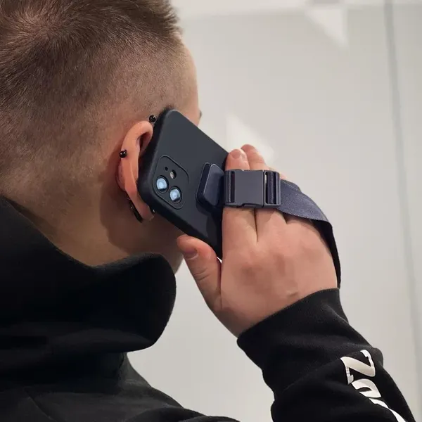 Rope Case silikonowe etui ze smyczą torebka smycz pasek do Xiaomi Redmi Note 11 Pro granatowy