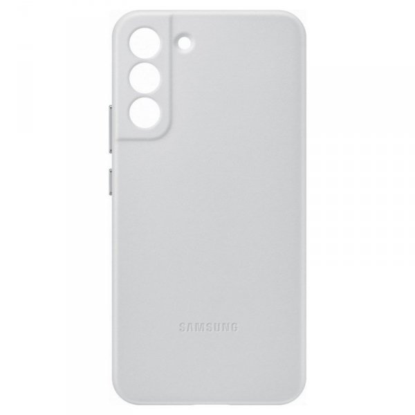 Samsung Leather Cover skórzane etui pokrowiec ze skóry naturalnej Samsung Galaxy S22+ (S22 Plus) jasnoszary (EF-VS906LJEGWW)