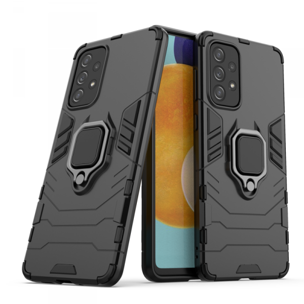 Ring Armor pancerne hybrydowe etui pokrowiec + magnetyczny uchwyt Samsung Galaxy A73 czarny