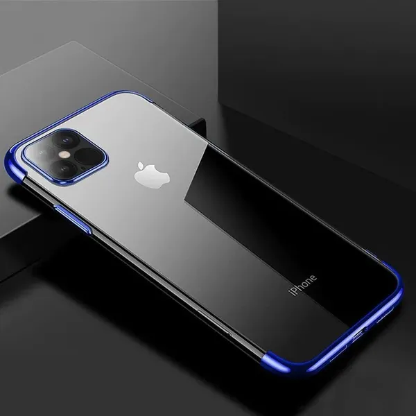 Clear Color case żelowy pokrowiec etui z metaliczną ramką Samsung Galaxy S22 Ultra niebieski