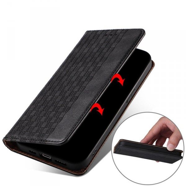 Magnet Strap Case etui do Samsung Galaxy A53 5G pokrowiec portfel + mini smycz zawieszka czarny