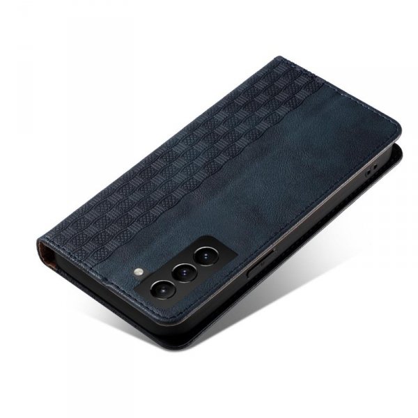 Magnet Strap Case etui do Samsung Galaxy S22 Ultra pokrowiec portfel + mini smycz zawieszka niebieski
