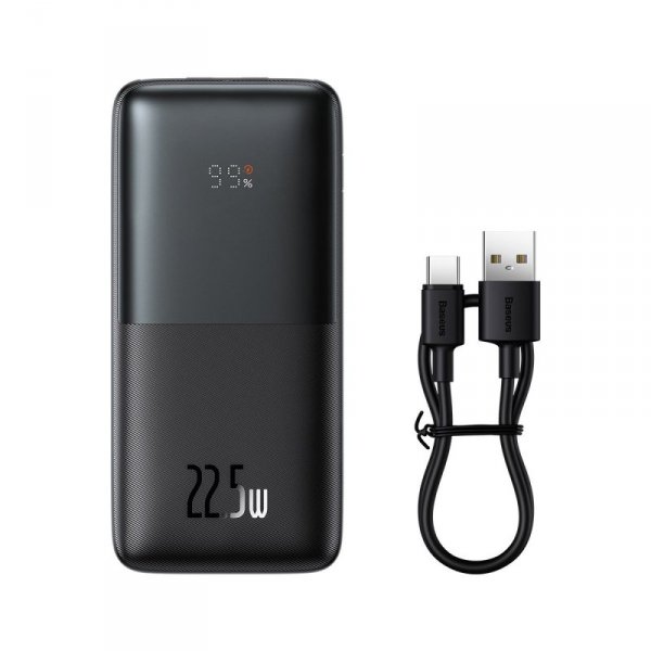 Baseus Bipow Pro powerbank 10000mAh 22.5W + kabel USB 3A 0.3m czarny (PPBD040001)