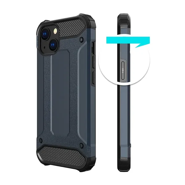 Hybrid Armor etui iPhone 14 pancerny hybrydowy pokrowiec niebieskie