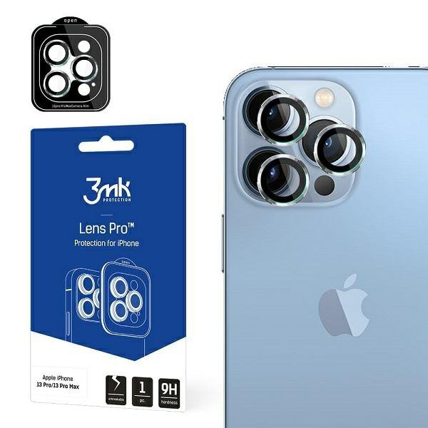3MK Lens Protection Pro iPhone 13 Pro /13 Pro Max srebrny/silver Ochrona na obiektyw aparatu z ramką montażową 1szt.